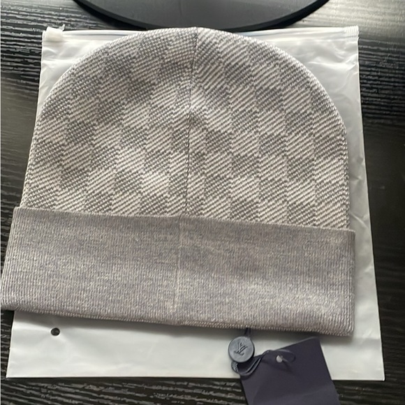 Gray Checkered Beanie